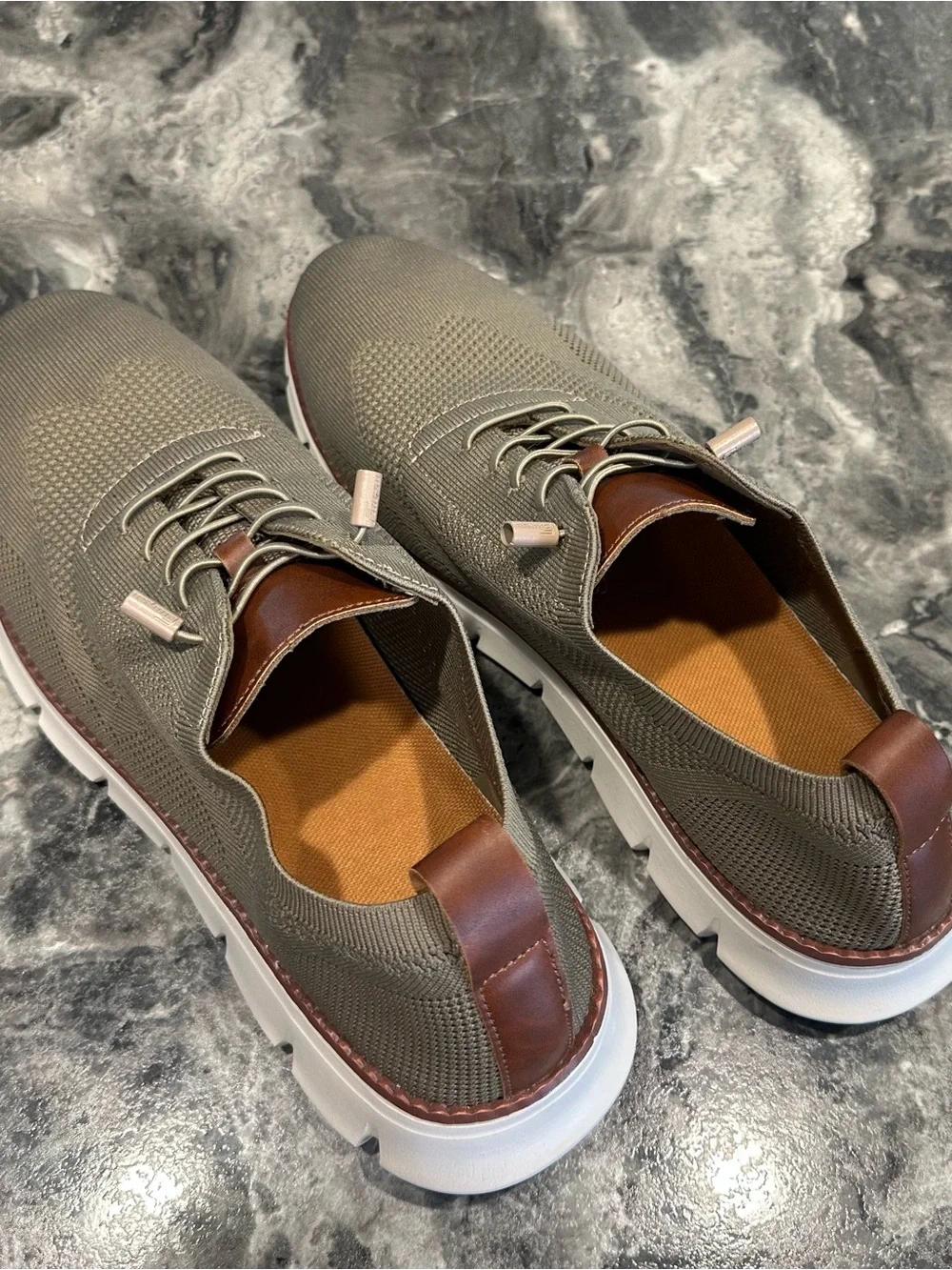 Amazon Men's Knit Slip-On Sneakers in Taupe Size 10.5
